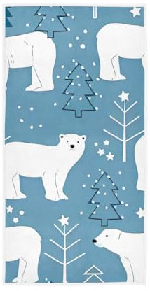 CHIFIGNO Handtücher mit süßem Eisbär, weiches Gesichtshandtuch, dekorative Badetücher, Mehrzweck-Badetücher, für Badezimmer, Spa, Fitnessstudio, Sport, 76,2 x 38,1 cm, Blau