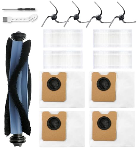 Auoiian 15-Pack C10 Ersatzteil-Kit kompatibel mit eufy C10 Saugroboter - Enthält 1 Hauptbürste, 4 Staubbeutel, 4 Filter, 4 Seitenbürsten, 1 Reinigungswerkzeug, 1 Schraubendreher
