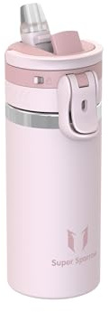 Sparrow Isolerad Vattenflaska Barn - 500ml - TouchFlow Metall Vattenflaskor med Sugrör - BPA-Fri - Rostfri Ståltermos, Läckagesäker, Ergonomisk One-Tap för Sport, Gym, Resa