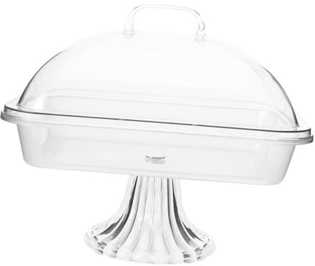 EPIGEIST Piatto Da Portata Con Coperchio Trasparente 27 Cm in Vetro, Alzata Per Torta e Vassoio Multifunzionale Per Buffet e Feste, Espositore Porta Dolci Per Compleanni e Occasioni Speciali