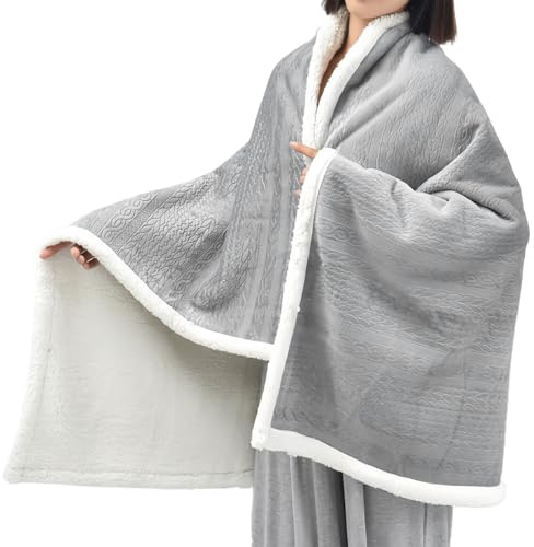 Generisch Sciarpa coperta – Sciarpa con chiusura a bottoni, coperta portatile | Per donne, ragazze, donne, mamme, viaggiatori, studenti, casa, campeggio, eventi sportivi, viaggi in volo