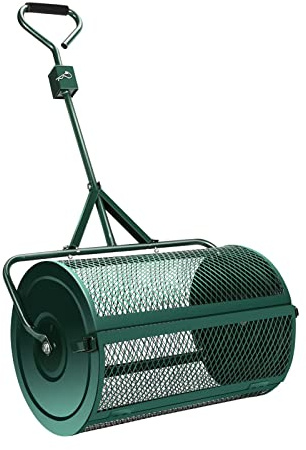 Spandiconcime per torba, spargitore per prato e giardino, 60 cm, rullo in rete metallica resistente, spanditore/spandismi, compost, muschio di torba, suolo superiore, setaccio per canestro da
