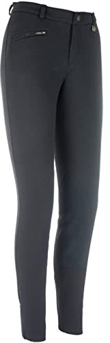 RL24 - Winter-Reithose für Kinder Essen | Kniebesatz aus Synthetikleder | atmungsaktive Thermoreithose mit hoher Wärmehaltung | Kinder Reitleggings in Schwarz | Reitbekleidung in Größe 146