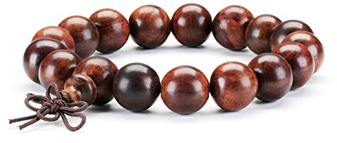 12mm Sandelholz Perlen Armband tibetische Meditation buddhistischen Gebet Mala elastisches Armband