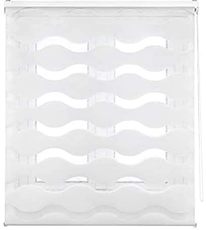 Estoralis JEOR | Estor Enrollable Noche y Dia Diseño Moderno | Doble Tejido | Color Blanco | 105 x 180 cm (Ancho/Alto) Tamaño Tela 102 x 175 cm | Estores para Ventanas y Puertas
