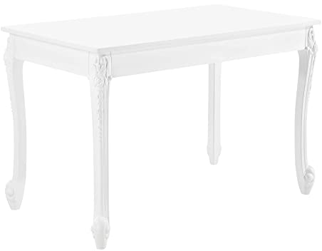 [en.casa] Esstisch für 4 Personen Küchentisch im Landhausstil Weiß Esszimmertisch Tisch Esszimmer MDF 76x116x66cm