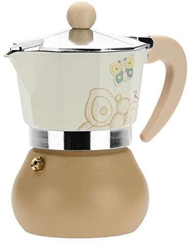 THUN - Caffettiera Moderna Decorata con Farfalle - Accessori Cucina - Linea Elegance - Alluminio - 8 x 8 x 13 cm