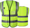 Gilet de sécurité réfléchissant haute visibilité avec poches zippées sur le devant - Conforme aux normes ANSI/ISEA