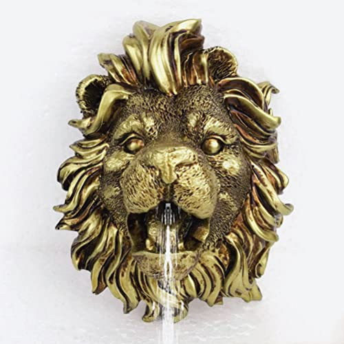 TOPBATHY Decoración De Característica De La del Estanque Caño De Fuente Decoraciones para Salas De Casa Fuente De Agua De León Fuente De Mesa Exterior Resina Natural Jarra