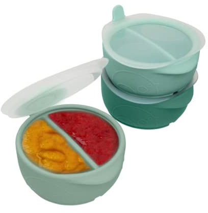 b.box Fill + Freeze (3-Pack) | Baby Food Containers | Freezer Safe, Microwave Safe, Dishwasher Safe | Use Alone or with Fill + Feed | 85ml/2.9 each