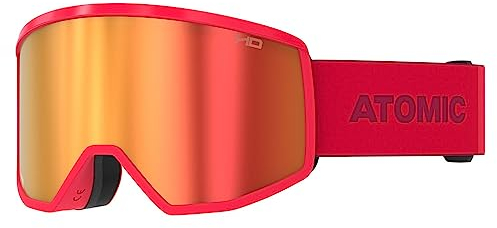 ATOMIC FOUR HD Skibrille - White - Skibrillen mit kontrastreichen Farben - Hochwertig verspiegelte Snowboardbrille - Brille mit Live Fit Rahmen - Skibrille mit großem Sichtfeld