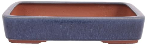 generisch Tokoname Bonsaischale von Youzan - 31 x 23 x 6,2 cm - eckig - blau - 58117
