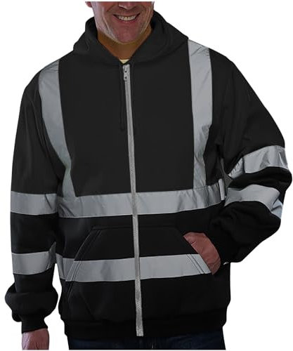 RLEHJN Arbeitsjacke Herren Winter Warnschutz Parka Arbeitsjacken Warnschutzjacke Warnjacke Jacke Pilotenjacke Thermo Jacke Reflektierenden Streifen Gelb, Schwarz, Orange, Grün