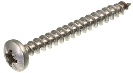 SECCARO Viti per truciolato a testa semicircolare 5 x 45 mm, in acciaio inox V2A VA A2, viti per legno con filettatura completa, Phillips a croce/PZ, 200 pezzi