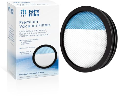 Fette Filter - Replacement Filter Compatible with Ryobi Stick Vacuum PCL720 PBLSV716 PBLSV717 Part # A32SV720N Also Compatible with Hoover ONEPWR Emerge BH53600 BH53602 Part # AH48000 - Pack of 1