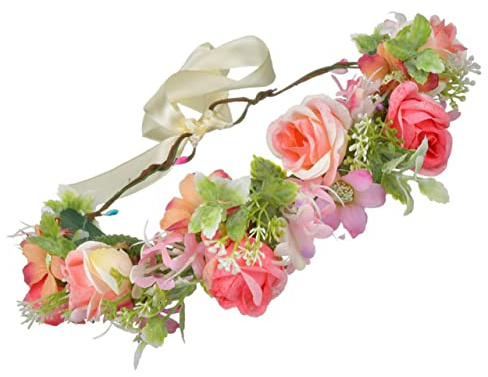 Healeved Fascia Chioma Corona di Fiori Simulati Delicato per Donna e Ragazza, Decorazione per Festa e Carnevale, Stile Bello e Romantico