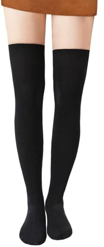 DRESHOW Kniestrümpfe Overknee Strümpfe Damen Oberschenkelhohe Socken Langer Stiefel-Strümpfe für Mädchen Damen Baumwolle Strick Beinwärmer Socken