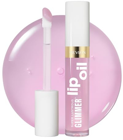 Revlon Super Lustrous Glimmer Lip Oil, Huile à lèvres hydratante, Brillance intense non collante, Maquillage lèvres, 005 Vio-lit, 3,8 ml