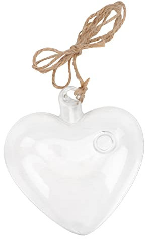 Happyyami Liebe Vase saftiges Terrarium Container Gießkanne für zimmerpflanzen befüllbar Korb wohnzimmerdeko Heart vase hochzeitsdeko hängender Blumentopf hydroponische Hängevase Hanfseil