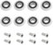 8 Stück Duschtürrollen mit M5-Schraube – Weiß gebogene Türschiene mit exzentrischen Radteilen – Ersatz-Duschräder und Rollen für Glasschiebetüren – 20 mm