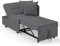 EROMMY Schlafsessel mit bettfunktion,3-IN-1Schlafsofa ausziehbar Klappsofa,verstellbares einarmiges Schlafsessel mit Bettkasten für Whonzimmer kleine Räume (Dunkelgrau)