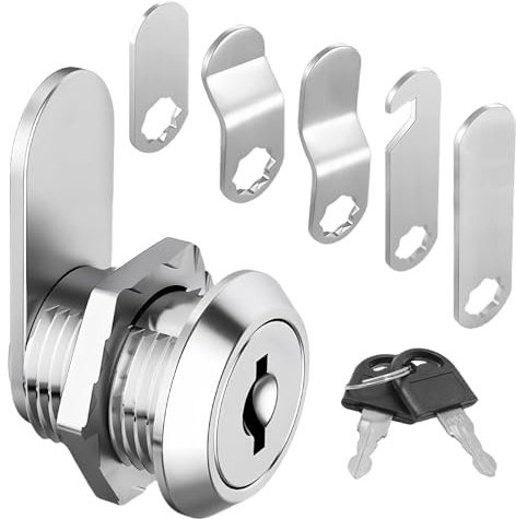 EuAcesry Cerradura de armario, cerradura de chimenea, bloque de buzón de letras de 16 mm, cerradura para muebles con 5 placas de cerradura, para armarios, vestidores y cartas, armarios