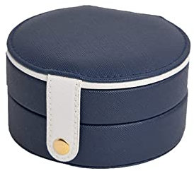 QTYQWC Juwelierbox Reise tragbarer Schmuck Organizer Ohrringe Halskette Schmuckschachtel mehrschichtiger Ring Juwelierschachtel Abnehmbarer Teiler mit Spiegelschmuck Hülle Organisator (Farbe: B)