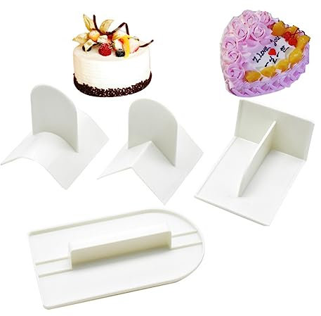 Didiseaon 4pezzi Spatola per Torte Raschietto per Fondente Lisciatore per Torte Utensili da Forno per Dolci Pasta di Zucchero Pasta di Petali Lavastoviglie