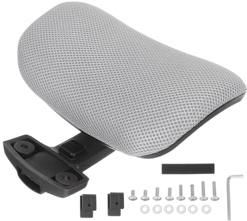 STAHAD Poggiatesta Regolabile per Sedia da Ufficio Clip di Fissaggio Cuscino Ergonomico per Supporto Collo e Testa Adatto per Casa e Ufficio Set 1 Pezzo Colore Argento Cornice Nera