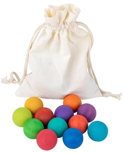 Générique Jouet Boule Arc-en- en Bois – Jeu Arc-en- empilable 12 pièces, Jouet éducatif de comptage de Couleurs | Aide à l'apprentissage en Classe de Maternelle préscolaire, pour Salle de Jeux à