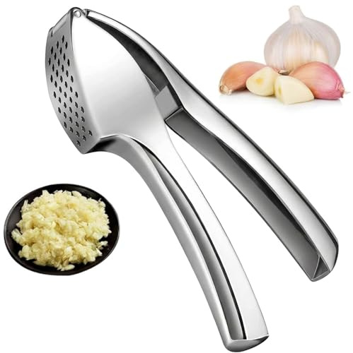 Spremiaglio Premium in Acciaio Inossidabile – Per tritare aglio e zenzero senza sforzo – Ergonomico, resistente, lavabile in lavastoviglie, ideale per la cucina domestica