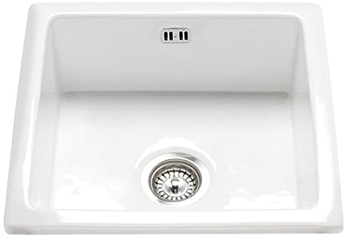 RAK Ceramics Gourmet Sink 6 Inset/Undermount 1.0 Bowl White Ceramic Kitchen Sink