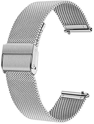 Deolven Quick Release Watch Strap,Mesh Woven Metal Watch Band for Men and Women,Universal Strap for Smart Watches and Seiko Watches 22mm Silver