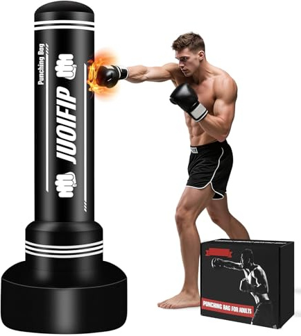 Freestanding Punching Bag with Stand, Men Standing Kickboxing Bag, Heavy Boxing for Adult Teens, Suitable for MMA Dummy Karate Home Gym Training Equipment （Excludes Gloves and Pumps）