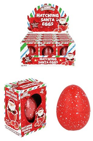 HENBRANDT Single Christmas Hatch and Grow Santa Claus Snowman Toy Hatching Egg Kids Stocking Filler Xmas Growing Egg Christmas Eve Box Party Favours Loot Bag Fillers Lucky Dip for Boys and Girls