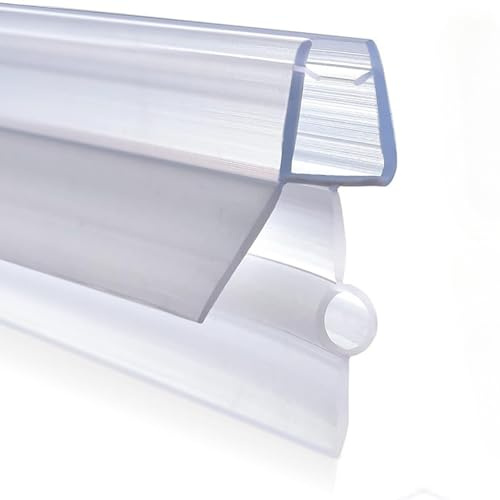 Shower Door Bottom Seal for Frameless Glass Door Transparent PVC 70cm/27.55 Length Waterproof Trim to Fit Seal (12mm/0.47)