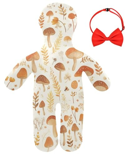 Foiosoh Cuscino umano cucito extra lungo cuscini coccole solitudine comfort per bambini acquerello funghi carini