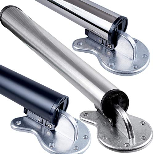 Stahlia Tischbein klappbar 710mm EDELSTAHL Ø50mm höhenverstellbare Tischbeine Möbelfuß Tischfuß Verstellfuß für Klapptische inkl. Befestigungsmaterial