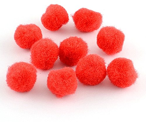Perlin - Pompons Pompon 30mm Rot Bommel 100stk Nähen Tilda Basteln Borte bälle Flauschigen Plüsch Bälle für Lustige DIY Kreative Handwerk DEK86 x5