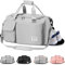 Gym Bag, Travel Bag with Wet Pocket, Portable Overnight Bags for Women, Waterproof Lightweight Gym Bag Mens for Weekender, Vacation(Grey)