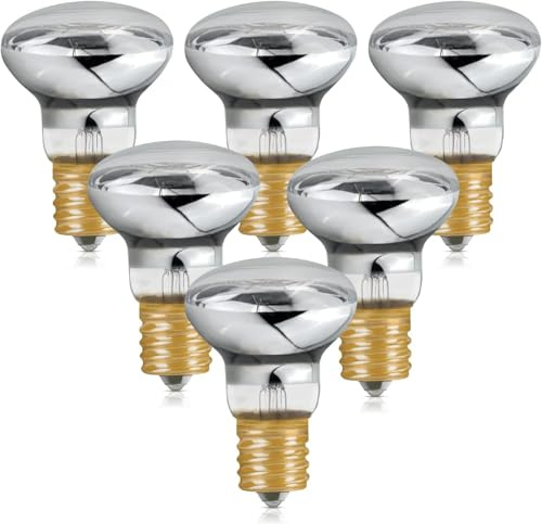 6-Pack Replacement Bulbs for Lava and Glitter Lamps - 25W R39 E17 Reflector Bulbs, Dimmable, Soft Warm White Glow, Long Life, High Temp Resistance