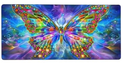 XXL Gaming Mauspad Schmetterling 27.6x11.8in, verlängertes Mousepad, mit Motiv Schreibtischunterlage Lila, Erweiterter Schreibtisch Schutz, Verbessert und Geschwindigkeit Gaming Mauspads N1-372