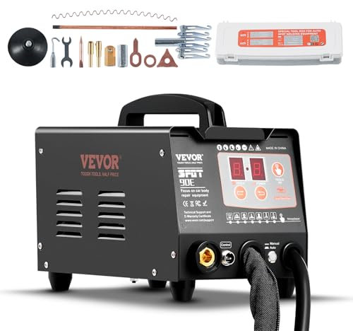 VEVOR Ausbeulspotter, 3kW, Dellenreparaturset mit 2 Schweißpistolen, automatisches/manuelles Schweißen & 7 Modi, Punktschweißgerät zur Dellenreparatur für Autokarosserie, Dellenzieher für Autos & LKWs