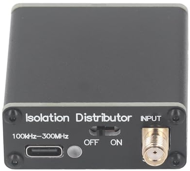 Akozon Active RF Distribution Amplifier, 100kHz-150MHz Active RF Isolation Distributor RF Signal Splitter with High Isolation & Low Loss 50 Ohm for SDR GPSDO Signal Source