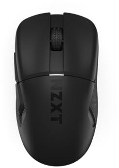 NZXT Gamingmaus Lift Elite Wireless – Ultraleicht: 57 g – Abfragerate 4K / 8K, optische Schalter, optischer Sensor mit 26K DPI – Lange Akkulaufzeit – Seitengriffflächen aus Gummi – Schwarz