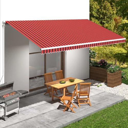 Toldo superior de lona naranja y marrón, 600 x 300 cm