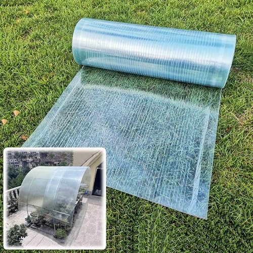 Suwooy Paneles De Techo De Policarbonato,Láminas De Techo De Plástico De Repuesto para Invernaderos,Lámina Sólida De Fibra De Vidrio De 0,8mm,Planchas para Tejados,Fácil De Doblar y Cortar,W×L-1×7m