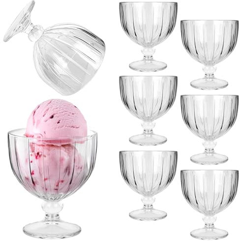 KADAX Lot de 6 coupes à glace, en verre, 390 ml, verres à dessert, bols à glace, bols à dessert, bols à glace, bols à dessert, bols à glace, bols à glace, bols à dessert, passent au lave-vaisselle