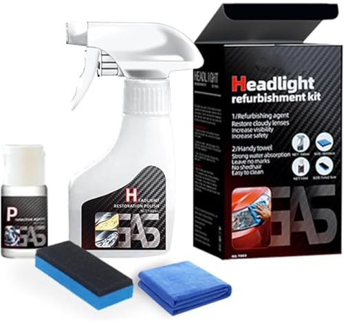 Generisch NanoBrite Pro Headlight Rejuvenator, Scheinwerfer Aufbereitung Flüssigkeit Set, Scheinwerfer-Regenerationsmittel, Scheinwerfer Polierset, Autoscheinwerfer Reparaturspray (2 Sätze)