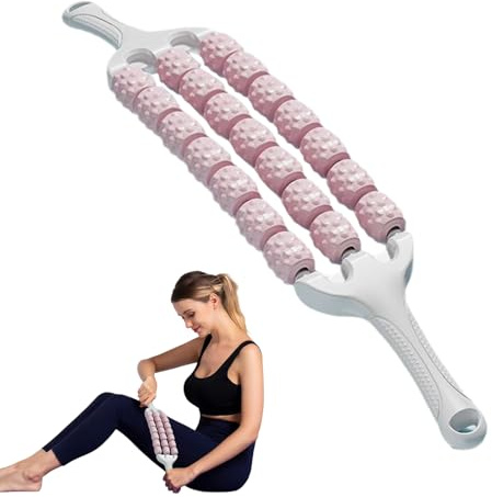 Rouleau de massage musculaire - Rouleau de massage ergonomique des fascias - Pour la régénération musculaire - Soin des articulations - Appareil de fitness pour l'entraînement des pieds, du ventre, du